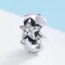 S925 Sterling Silver Small Star Bead Inlaid Zircon Necklace Bracelet Pendant