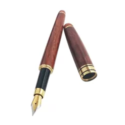 School Office Extra Fine Nib Transparent Piston Wooden Fountain Ink Pen