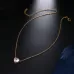 Crystal Heart Pendant Necklace Female Short Chain Necklace Silver