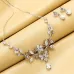 Elegant Simple Bridal Wedding Earrings Zircon Necklace Set