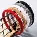 Handmade Fine-edged Fabric Headband Crystal Headband Gray