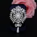 2 PCS Crown Brooch Pearl Butterfly Fringed Brooch Silver