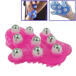 Thickened Palm-shaped Handheld Ball Meridian Massager Magenta