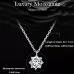 MSN003 S925 Sterling Silver Sparkling O Chain Necklace Moissanite Pendant