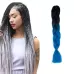 60cm 57 Black and Lake Blue Fashion Color Gradient Individual Braid Wigs Chemical Fiber Big Braids