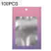 100PCS Aluminum Foil Ziplock Bag Jewelry Sealed Packaging Bag Pink Gradually Purple
