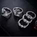 5 PCS in Set Vintage Women Star Moon Adjustable Ring Set