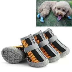4 PCS one Set Breathable Non-slip Wear-resistant Dog Shoes Pet Supplies