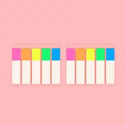 5pcs Fluorescent Transparent Small Sticker Note Indicator Label Index Sticker