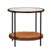 Coffee Table Share with Pets Multi-function Tempered Glass Round Shape Tabletop Tea