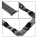 Fold Buckle 3 Beads Stainless Steel Watch Band For Apple Watch Black Silver