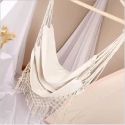 Fringed Hammock Dormitory Indoor Hanging Hammock Garden Courtyard Swing Chair without Pillow