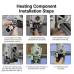 Hotend Heating Assembly Compatible with Bambu Lab A1 Mini Zirconia Ceramic Heating Block Complete Hot End Replacement Kit 3D Printer Parts
