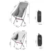 Black Camping Leisure Fishing Aluminum Alloy Portable Folding Chair-Small
