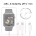 For Apple Watch Series iPhone Phone with Type-C Port 3 in 1 Type-C Magnetic Charging Cable 4ft