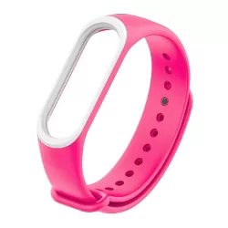 Colorful Silicone Watch Band for Xiaomi Mi Band 3 4 Pink White
