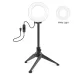 12cm Ring Light Desktop Tripod Selfie Stick Mount USB White Light LED Ring Selfie Beauty Vlogging Photography Video Lights Kits