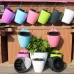 Self-Watering Planter Grow Plants Lazy Flower Pots Wall-hanging Round Resin Plastic Flower Pots