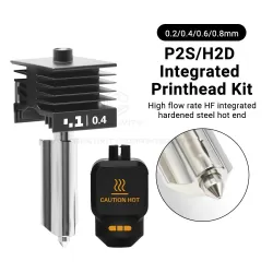 P2S or H2D Integrated Printhead Kit High Flow Hardened Steel Hot End Assembly Nozzle 3D Printer Upgrade Parts