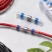 100 PCS Seal Heat Shrink Butt Wire Connectors Blue Terminals Solder Sleeve Blue