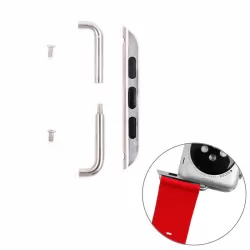 For Apple Watch 42 / 44 / 45mm Metal Strap Connector Metal Buckle Pair