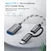 USB 3 Female to Micro USB and USB-C Type-C Male Charging Transmission OTG Nylon Braided Adapter Cable