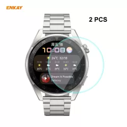 2 PCS For Huawei WATCH 3 Pro 48mm ENKAY Hat-Prince 9H Curved Edge Tempered Glass Screen Protector Watch Film
