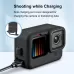 GoPro HERO12 Black 11 Black10 Black 9 Black Silicone Protective Case POM Side Interface Cover with Wrist Strap Lens Cover
