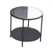 Coffee Table Share with Pets Multi-function Tempered Glass Round Shape Tabletop Tea