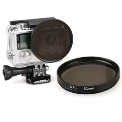 52mm Round Circle CPL Lens Filter for GoPro HERO 4 or 3 Xiaoyi Sport Cameras and Other Sport Cameras Dive Housing