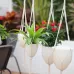 Handmade Hemp Rope Hanging Plastic Water Storage Flowerpot