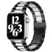 Fold Buckle 3 Beads Stainless Steel Watch Band For Apple Watch Black Silver