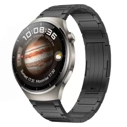For Huawei Watch 4 Pro 22mm I-Shaped Titanium Alloy Watch Band Black