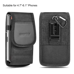 HAWEEL Nylon Cloth Phone Belt Clip Carrying Pouch with Card Slot