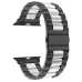 Fold Buckle 3 Beads Stainless Steel Watch Band For Apple Watch Black Silver