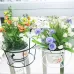 Balcony Fence Round Metal Flower Stand Wrought Iron Wall-mounted Flower Pot Stand M