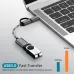 USB 3 Female to Micro USB and USB-C Type-C Male Charging Transmission OTG Nylon Braided Adapter Cable
