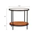 Coffee Table Share with Pets Multi-function Tempered Glass Round Shape Tabletop Tea