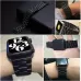Fold Buckle 3 Beads Stainless Steel Watch Band For Apple Watch Black Silver