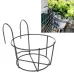Balcony Fence Round Metal Flower Stand Wrought Iron Wall-mounted Flower Pot Stand M