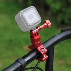 360 Degree Rotation Bike Aluminum Handlebar Adapter Mount with Screw for GoPro Insta360 DJI and Other Action Cameras