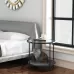 Coffee Table Share with Pets Multi-function Tempered Glass Round Shape Tabletop Tea