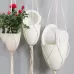 Handmade Hemp Rope Hanging Plastic Water Storage Flowerpot