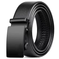Leather Texture Belt Men Business Fashion Automatic Buckle Belt