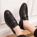 Men Fashion Thick Bottom Pointed Formal Business Leather Shoes Black