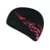 Unisex Spandex Breathable Swimming Cap Blue Fire on Red