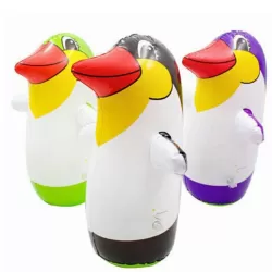 3 PCS Outdoor Fun And Sports Soft Plastic Tumbler Inflatable Penguin for Children Indoor Play Random Color Delivery