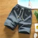 Casual Loose Cotton Linen Five-point Shorts Dark Green