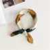 Square Scarf Hair Tie Band For Business Party Women Elegant Small Vintage Skinny Retro Head Neck Silk Satin Scarf Red