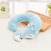 Lovely Fox Animal Cotton Plush U Shape Neck Pillow for Travel Car Plane Travel light blue